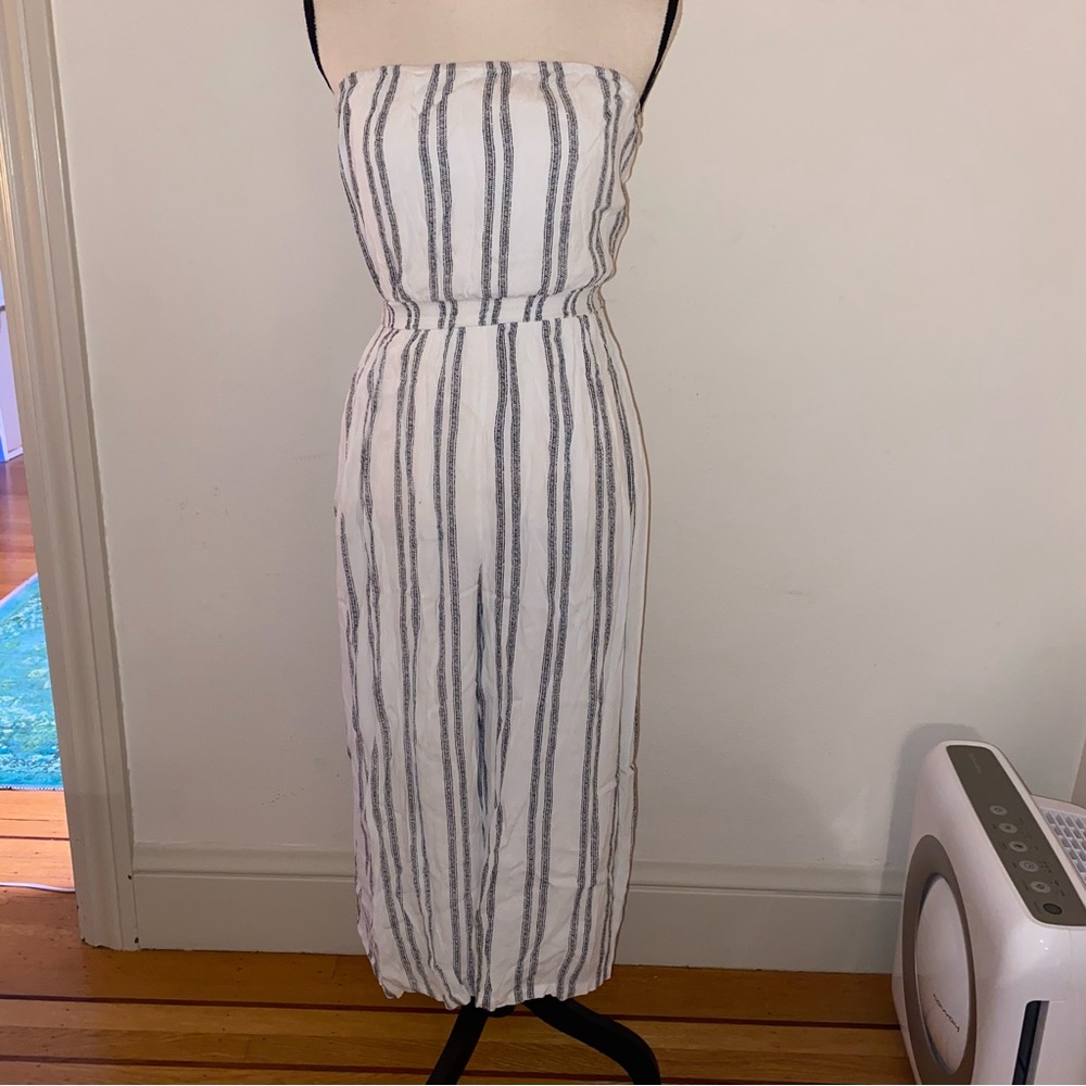 White striped jump suit
